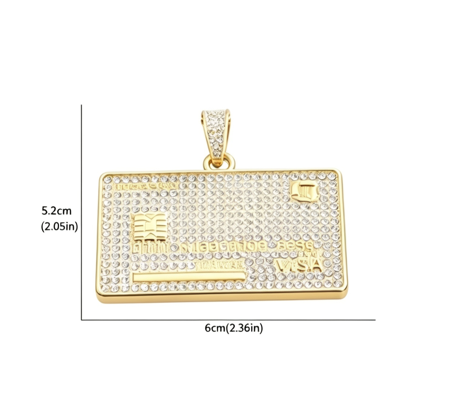 CZ Card Pendant & Chain
