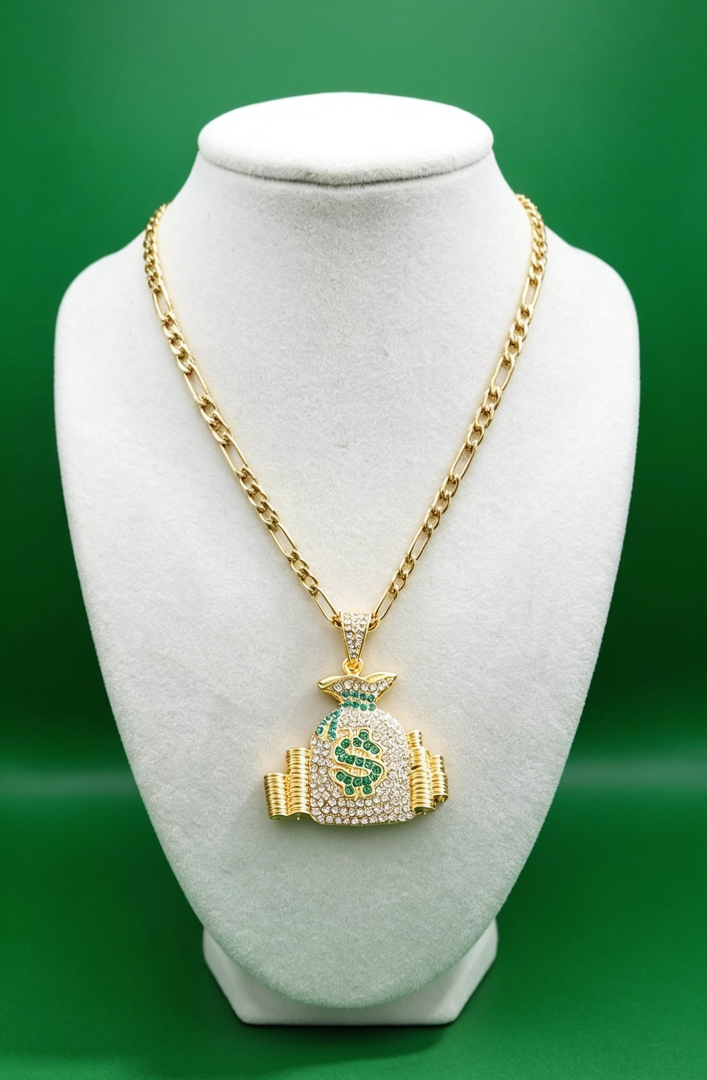 CZ Money Bag Pendant & Chain