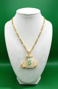 CZ Money Bag Pendant & Chain