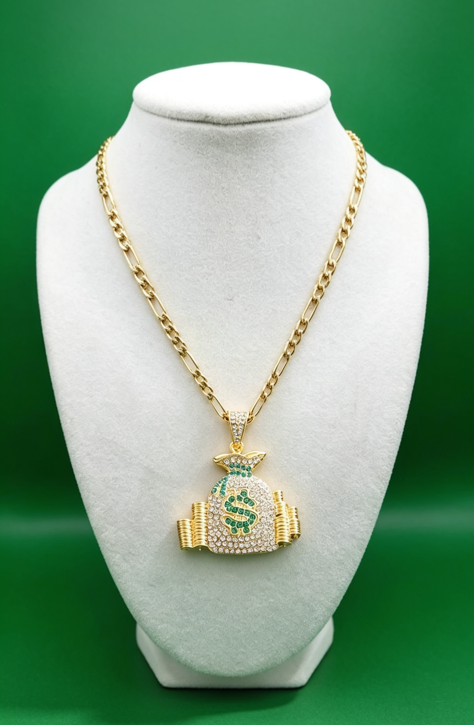 CZ Money Bag Pendant & Chain