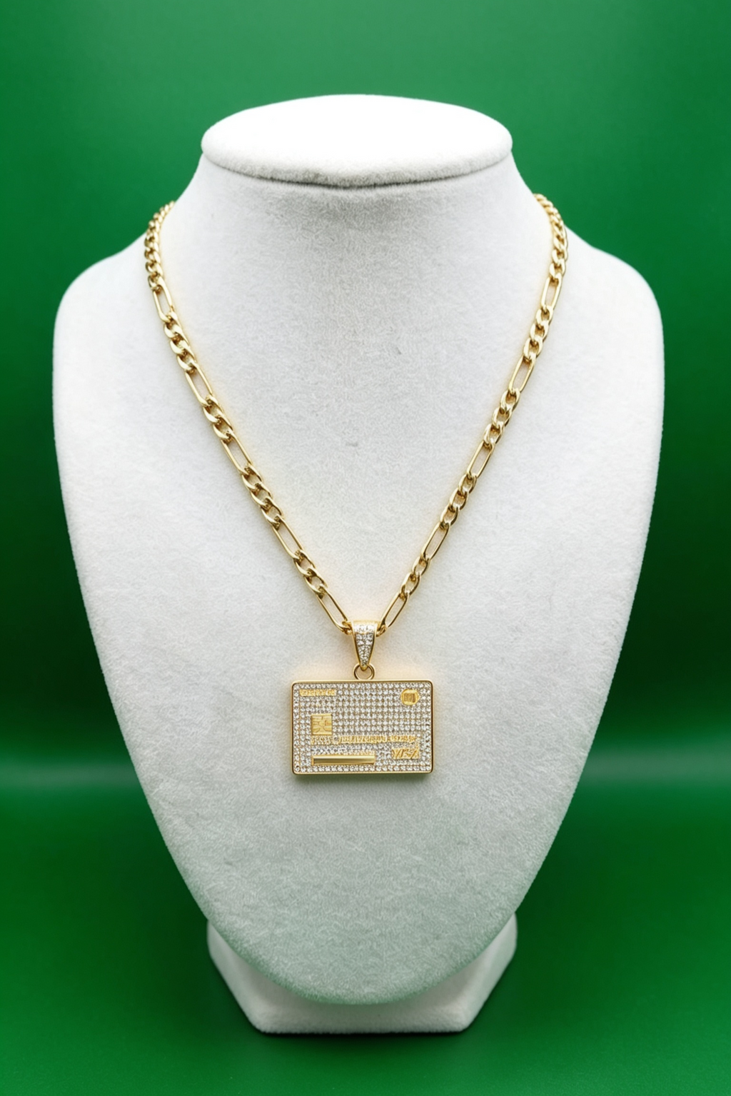 CZ Card Pendant & Chain