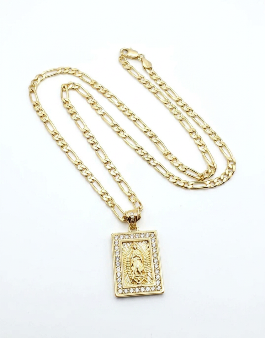 Zircon Jesus Pendant & Chain
