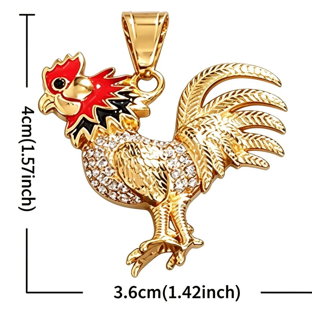 CZ Rooster Pendant & Chain