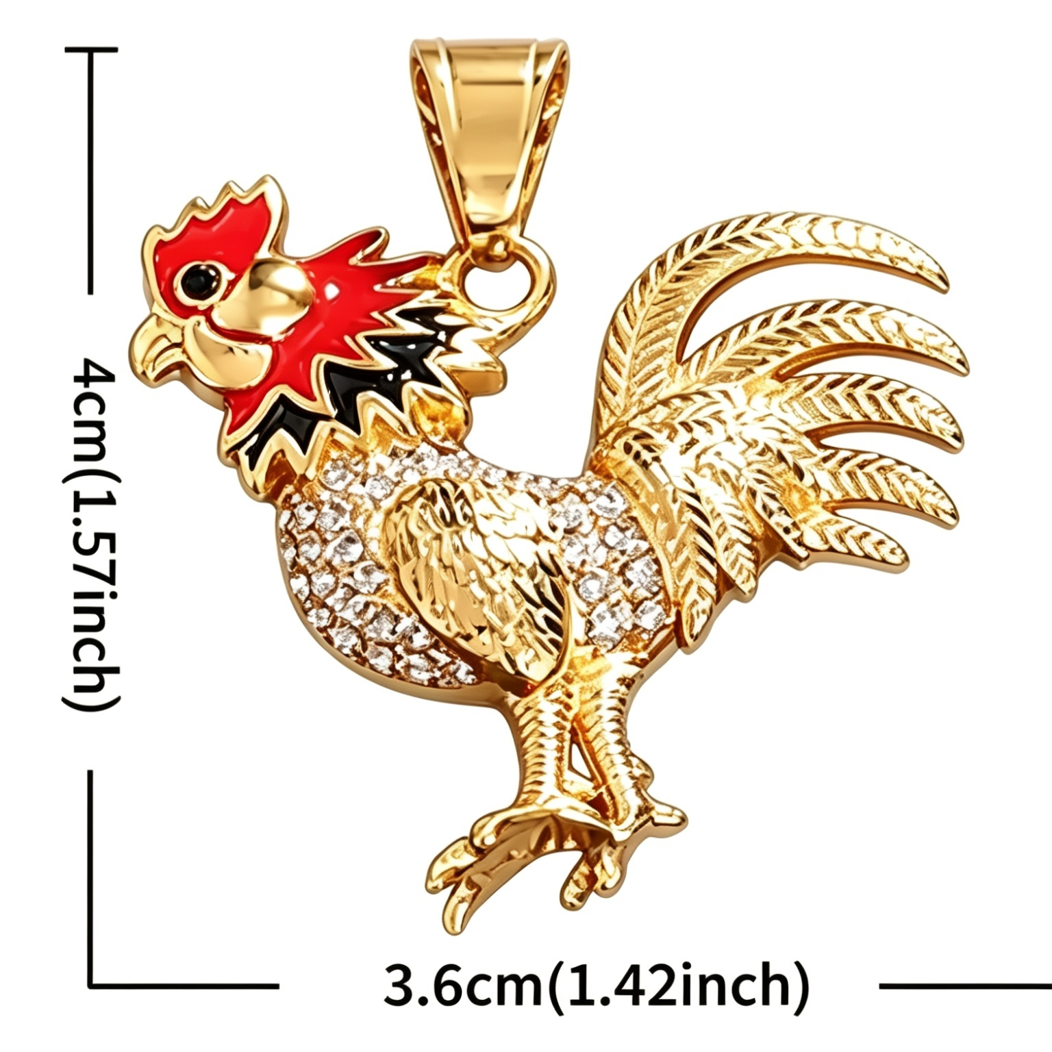 CZ Rooster Pendant & Chain