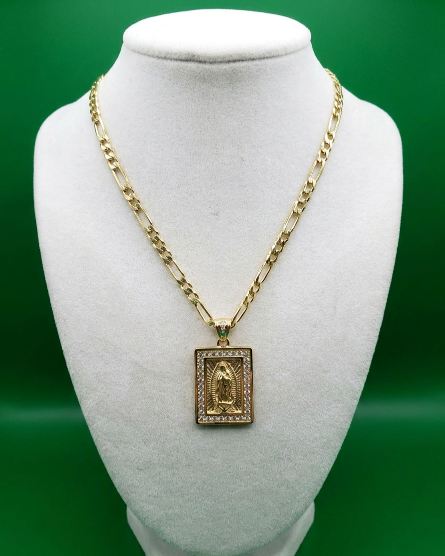 Zircon Jesus Pendant & Chain